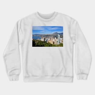 Benidorm Skyline Cityscape Costa Blanca Spain Crewneck Sweatshirt